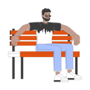 پیش‌نمایش فایل african-american-man-sitting-on-bench-11883325 از پک بزرگسالان چندنژادی شاد