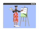 پیش‌نمایش فایل african-american-woman-conducting-art-lesson-online-11883315 از پک بزرگسالان چندنژادی شاد