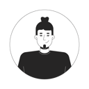 پیش‌نمایش فایل caucasian-man-with-bun-hair-and-simple-t-shirt-12296515 از پک مدیریت محصول