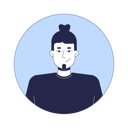 پیش‌نمایش فایل caucasian-man-with-bun-hair-and-simple-t-shirt-12296291 از پک مدیریت محصول