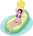 پیش‌نمایش فایل active-woman-in-pool-3915273 از پک شناور افراد در تشک‌ها هوا