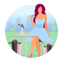 پیش‌نمایش فایل elegant-lady-drinking-coffee-at-mall-4048917 از پک خرید