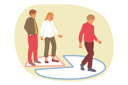 پیش‌نمایش فایل business-people-with-financial-income-inequality-stand-on-different-parts-of-economic-diagram-11624293 از پک فعالیت افراد