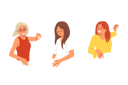 پیش‌نمایش فایل cheerful-women-promoters-peek-out-from-hole-in-banner-to-advertise-promotional-event-in-store-11624267 از پک فعالیت افراد
