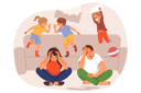 پیش‌نمایش فایل frustrated-parents-feel-tired-and-lacking-energy-due-to-hyperactive-children-jumping-on-sofa-11624251 از پک فعالیت افراد