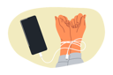 پیش‌نمایش فایل hands-digital-hostage-are-tied-with-headphones-from-mobile-phone-dependence-on-social-networks-11624260 از پک فعالیت افراد