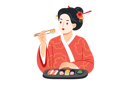 پیش‌نمایش فایل japanese-woman-eats-sushi-with-chopsticks-enjoying-taste-of-maki-rolls-made-from-rice-and-fish-11624246 از پک فعالیت افراد