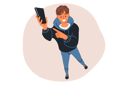 پیش‌نمایش فایل mobile-phone-in-hands-teenage-guy-holding-gadget-up-and-calling-him-to-write-sms-11624247 از پک فعالیت افراد