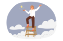 پیش‌نمایش فایل successful-businesswoman-stands-at-top-ladder-in-sky-and-holds-star-rejoicing-at-results-achieved-11624292 از پک فعالیت افراد