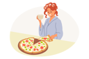 پیش‌نمایش فایل woman-eats-italian-pizza-and-drinks-coffee-standing-in-kitchen-of-house-in-curlers-and-bathrobe-11624285 از پک فعالیت افراد