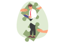پیش‌نمایش فایل successful-man-manager-assembled-from-puzzle-pieces-stands-with-pencil-and-clipbord-in-hands-11624160 از پک فعالیت افراد