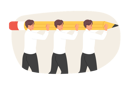 پیش‌نمایش فایل teamwork-of-men-lifting-large-pencil-together-to-complete-task-set-by-company-management-11624145 از پک فعالیت افراد