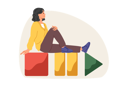 پیش‌نمایش فایل woman-meloman-sits-on-buttons-to-control-multimedia-player-and-switch-music-in-mobile-application-11624165 از پک فعالیت افراد