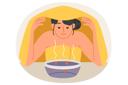 پیش‌نمایش فایل woman-undergoes-aromatherapy-thanks-to-steam-emanating-from-cup-of-daisies-and-hot-water-11624146 از پک فعالیت افراد