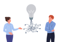 پیش‌نمایش فایل business-idea-with-many-ways-of-implementation-in-form-of-light-bulb-with-wires-near-man-and-woman-12208086 از پک فعالیت افراد