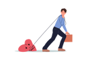 پیش‌نمایش فایل businessman-goes-to-work-with-pain-in-heart-tied-to-rope-while-suffering-due-to-problem-in-personal-life-12208085 از پک فعالیت افراد