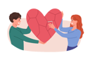 پیش‌نمایش فایل family-reunion-of-man-and-woman-re-establishing-relationship-and-holding-heart-made-of-small-pieces-12208069 از پک فعالیت افراد