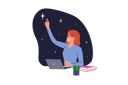پیش‌نمایش فایل female-student-studies-astronomy-and-imagines-starry-sky-and-sitting-at-table-with-laptop-12208074 از پک فعالیت افراد