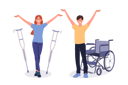 پیش‌نمایش فایل people-with-disabilities-celebrate-end-of-rehabilitation-and-stand-near-crutches-and-wheelchair-12208088 از پک فعالیت افراد