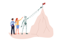 پیش‌نمایش فایل robot-helps-business-people-achieve-success-and-fulfil-goals-and-pulls-out-flag-from-high-mountain-12208091 از پک فعالیت افراد