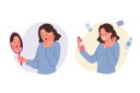 پیش‌نمایش فایل teenage-girl-with-acne-on-face-holds-mirror-and-cream-to-get-rid-of-traces-of-hormonal-explosion-12208081 از پک فعالیت افراد