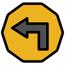 پیش‌نمایش فایل left-turn-sign-1 از پک تابلو علامت پیکان
