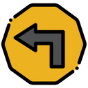 پیش‌نمایش فایل left-turn-sign-2 از پک تابلو علامت پیکان ها