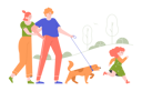 پیش‌نمایش فایل the-family-walking-in-the-park-with-the-dog-3413692 از پک خانواده