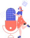 پیش‌نمایش فایل girl-wearing-headphones-with-giant-microphone-4307175 از پک پادکست