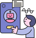 پیش‌نمایش فایل boy-talking-with-ai-chatbot-11912734 از پک مجموعه تصویرسازی هوش مصنوعی