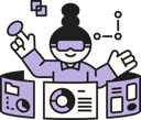 پیش‌نمایش فایل employee-presents-in-meeting-with-help-of-chatbot-11922868 از پک مجموعه تصویرسازی هوش مصنوعی