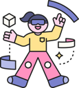 پیش‌نمایش فایل girl-experiencing-vr-world-wearing-vr-headset-11912726 از پک مجموعه تصویرسازی هوش مصنوعی