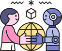 پیش‌نمایش فایل human-and-ai-working-together-11912747 از پک مجموعه تصویرسازی هوش مصنوعی