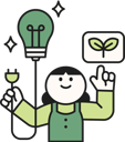 پیش‌نمایش فایل girl-having-eco-idea-11950582 از پک سازگار با محیط زیست