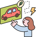پیش‌نمایش فایل girl-pointing-eco-car-11950541 از پک سازگار با محیط زیست