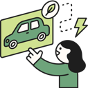 پیش‌نمایش فایل girl-pointing-eco-car-11950571 از پک سازگار با محیط زیست