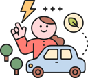 پیش‌نمایش فایل girl-showing-eco-car-11950560 از پک سازگار با محیط زیست