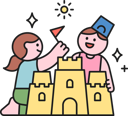 پیش‌نمایش فایل girl-and-boy-making-sand-castle-11922808 از پک تابستان