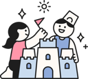 پیش‌نمایش فایل girl-and-boy-making-sand-castle-11922838 از پک تابستان