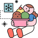 پیش‌نمایش فایل girl-holding-ice-cream-cup-11922809 از پک تابستان