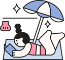 پیش‌نمایش فایل girl-reading-book-at-beach-11922851 از پک تابستان