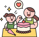 پیش‌نمایش فایل mother-and-daughter-cutting-cake-11967780 از پک ماه خانواده