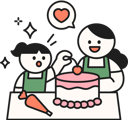 پیش‌نمایش فایل mother-and-daughter-cutting-cake-11967860 از پک ماه خانواده