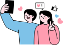 پیش‌نمایش فایل couple-add-new-post-on-social-media-11982240 از پک مجموعه تصویرسازی شبکه‌های اجتماعی