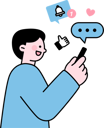 پیش‌نمایش فایل male-using-social-media-11982244 از پک مجموعه تصویرسازی شبکه‌های اجتماعی