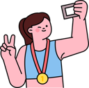 پیش‌نمایش فایل female-athlete-talking-selfie-after-victory-11982362 از پک بازی ورزشی