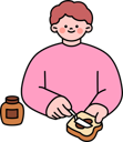 پیش‌نمایش فایل boy-applies-chocolate-jam-on-bread-11979569 از پک شکلات
