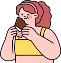 پیش‌نمایش فایل girl-eating-chocolate-bar-11979550 از پک شکلات