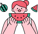 پیش‌نمایش فایل girl-eating-watermelon-11982385 از پک تابستان