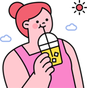 پیش‌نمایش فایل girl-enjoying-bubble-drink-11982387 از پک تابستان